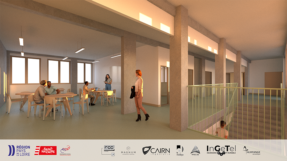 2023 projection du futur campus de Saint-Nazaire - espace de coworking