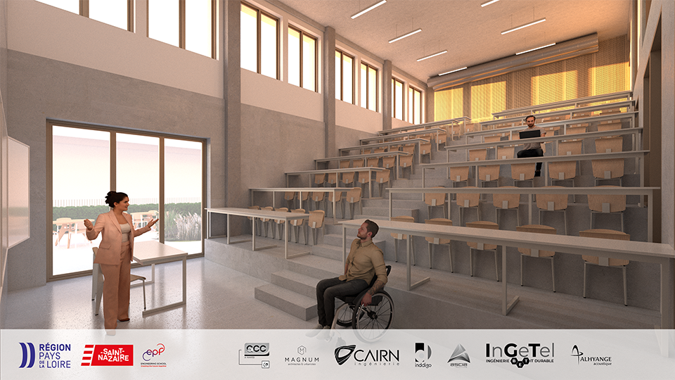 2023 projection du futur campus de Saint-Nazaire - amphithéâtre