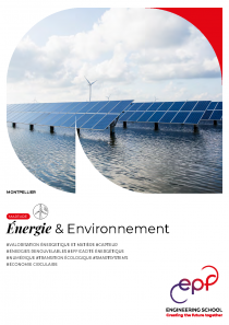 Plaquette de la majeure énergie & environnement de la formation d'ingénieur généraliste l'EPF