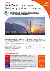 Bachelor en ingénierie Énergétique & Environnement - Campus de Montpellier
